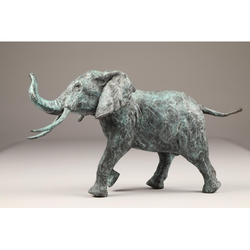 238 - Mark Rode (Irish born 1965) ARR Bronze sculpture, signed, No 4/7 'Bull Elephant' Height 25cm Length ... 