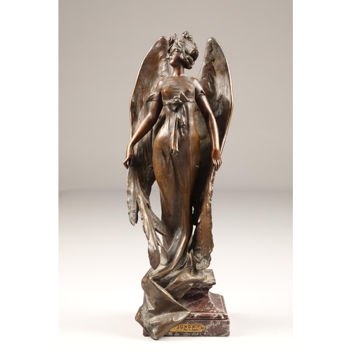 239 - Lucien Charles Edouard Alliot (French 1877-1967) ARR Art nouveau bronzed figure 'Junon' A Winged Mai... 