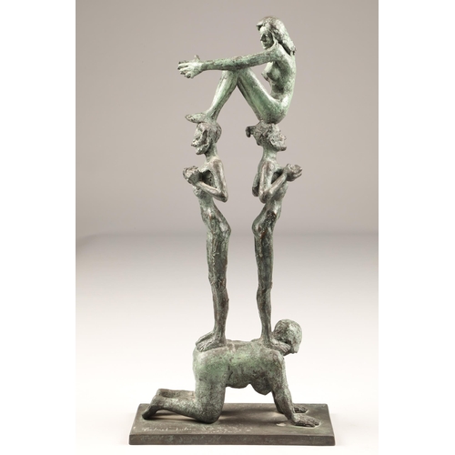 240 - Michael Duihan (Irish born 1956) ARR Bronze sculpture, signed , dated 96, No 1/9 'Cortege' Height 50... 