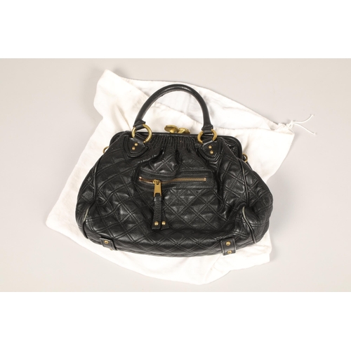 259 - A black quilted clasp Marc Jacob satchel , with red interior and Marc Jacobs Dust bag