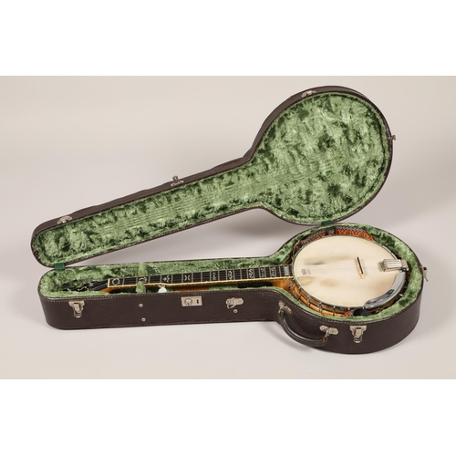 265 - A Ibanez Artist 5 string Banjo, of Satinwood, Ibanez in mother of pearl on the headstock and further... 