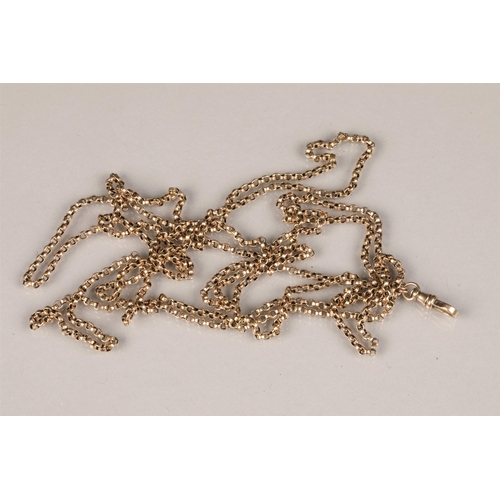 86 - 9 carat yellow gold double belcher chain, length 87cm, 24g