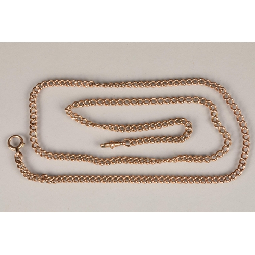 92 - 9 carat gold pocket watch chain, (broken) length 154cm, 38g