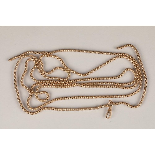 93 - 9 carat gold curb link pocket watch chain, length 90cm, 60g