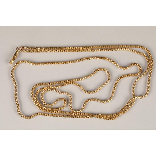 95 - 9 carat yellow gold double belcher chain, length 77cm, 35g