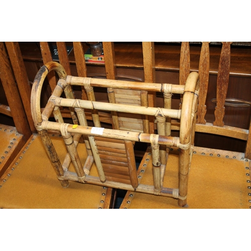 597 - Bamboo effect magazine rack.