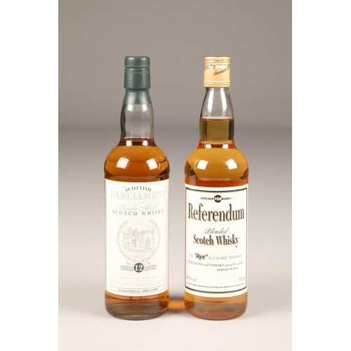 209 - The Scottish Parliament single malt scotch whisky, 12 year old, and Referendum scotch whisky, 70cl.,... 