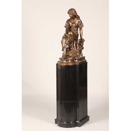 235 - Eugene Antoine Aizelin (French 1821-1902) Bronze sculpture, signed, dated 1880 with foundry stamp Mi... 