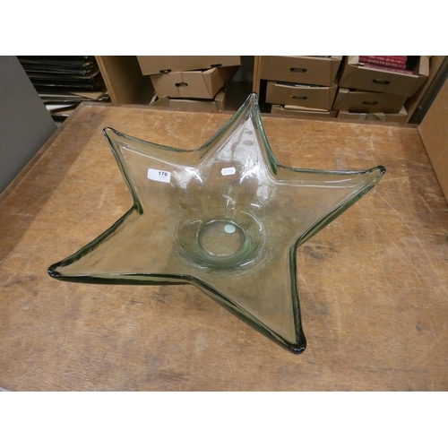 176 - Large Art Glass star shape bowl.