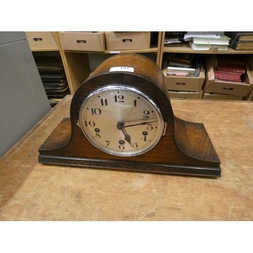 182 - Large oak mantel clock, Westminster chime.