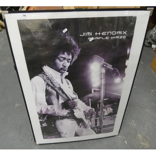 186 - Large Jimi Hendrix poster.