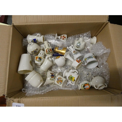 339 - Box of crested ware.