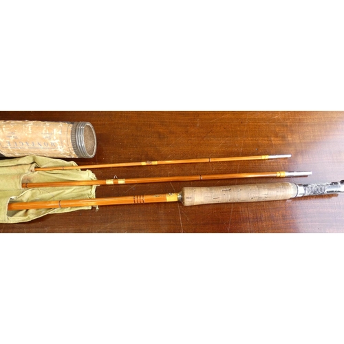 352 - Montaque split cane fly fishing rod.