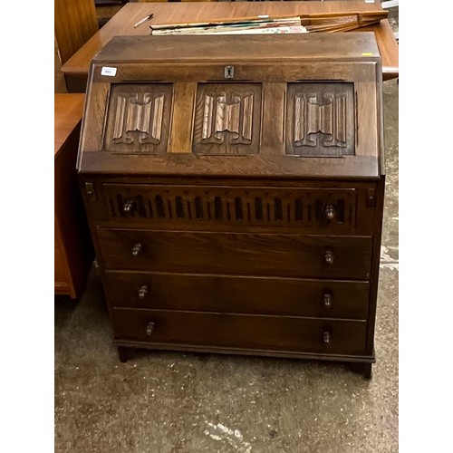 602 - Oak fall front bureau