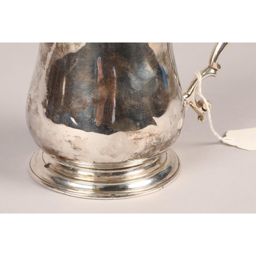 162 - George II silver tankard, baluster form with scroll handle, assay marked, London 1754, Thomas Whipha... 