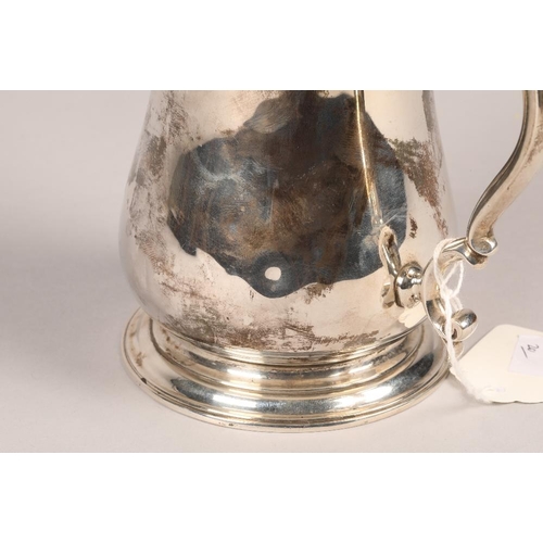 162 - George II silver tankard, baluster form with scroll handle, assay marked, London 1754, Thomas Whipha... 