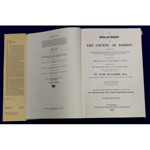 222 - HUTCHINS JOHN.  The History & Antiquities of the County of Dorset. 4 vols. Thick folio. Orig. gr... 