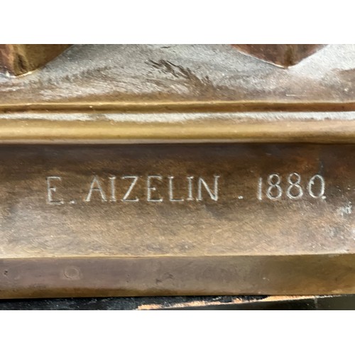 235 - Eugene Antoine Aizelin (French 1821-1902) Bronze sculpture, signed, dated 1880 with foundry stamp Mi... 