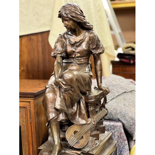 235 - Eugene Antoine Aizelin (French 1821-1902) Bronze sculpture, signed, dated 1880 with foundry stamp Mi... 