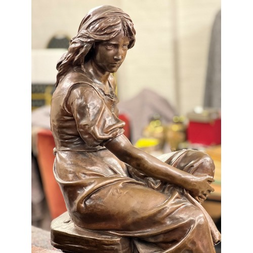 235 - Eugene Antoine Aizelin (French 1821-1902) Bronze sculpture, signed, dated 1880 with foundry stamp Mi... 