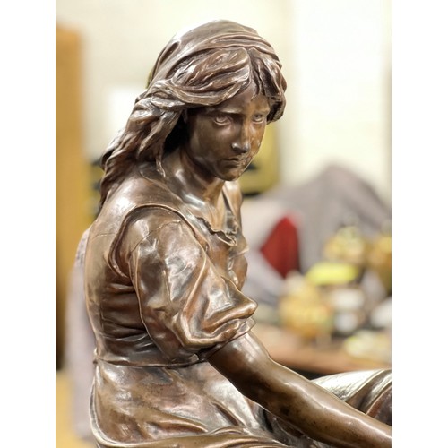 235 - Eugene Antoine Aizelin (French 1821-1902) Bronze sculpture, signed, dated 1880 with foundry stamp Mi... 