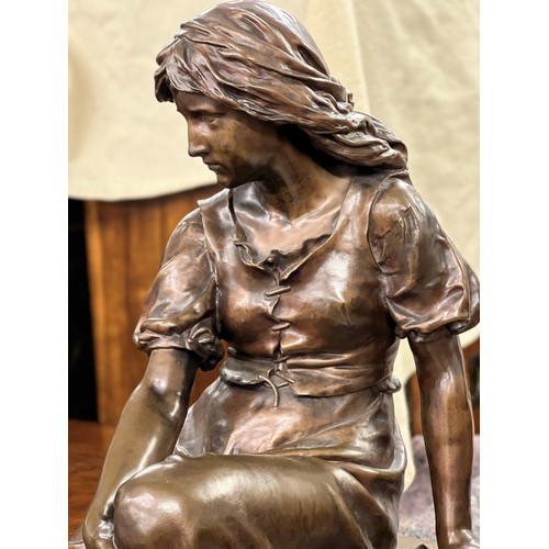 235 - Eugene Antoine Aizelin (French 1821-1902) Bronze sculpture, signed, dated 1880 with foundry stamp Mi... 