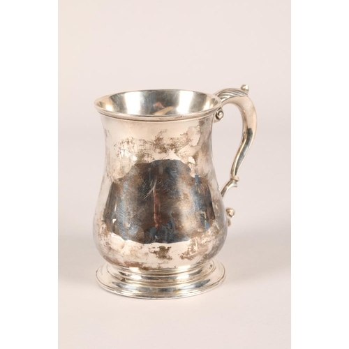 162 - George II silver tankard, baluster form with scroll handle, assay marked, London 1754, Thomas Whipha... 