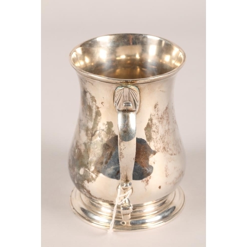 162 - George II silver tankard, baluster form with scroll handle, assay marked, London 1754, Thomas Whipha... 