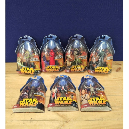 63 - Star Wars - Group of seven original and sealed 2005 'Revenge of the Sith' figures comprising of Bail... 