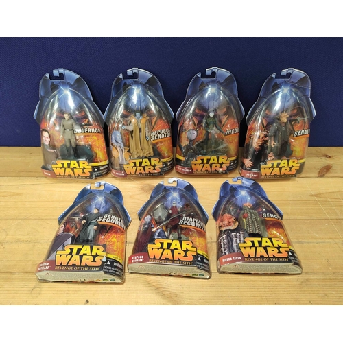 65 - Star Wars - Group of seven original and sealed 2005 Revenge of the Sith figures. Comprising of Polis... 