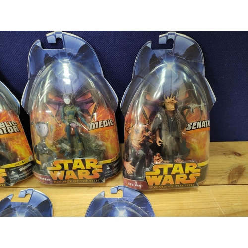 65 - Star Wars - Group of seven original and sealed 2005 Revenge of the Sith figures. Comprising of Polis... 