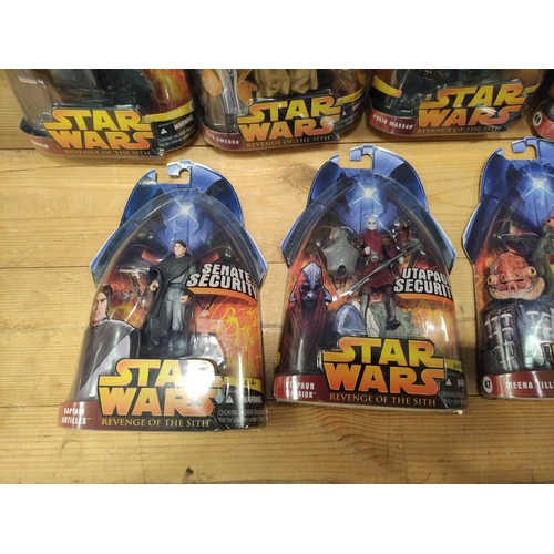 65 - Star Wars - Group of seven original and sealed 2005 Revenge of the Sith figures. Comprising of Polis... 