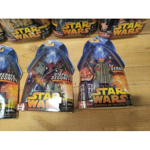 65 - Star Wars - Group of seven original and sealed 2005 Revenge of the Sith figures. Comprising of Polis... 