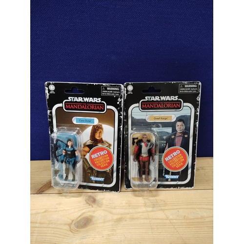 73 - Star Wars - Group of seven sealed Mandalorian Hasbro figures comprising of The Mandalorian F2019, Ca... 