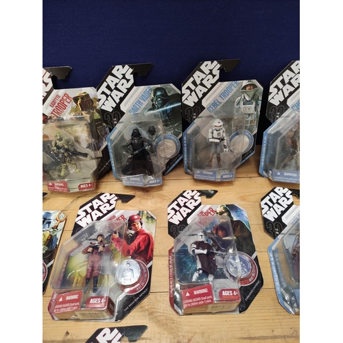 78 - Star Wars - Group of ten 77-07 sealed Hasbro figures comprising of Clone Trooper Training Fatigues 8... 