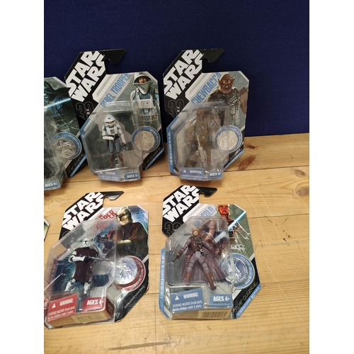 78 - Star Wars - Group of ten 77-07 sealed Hasbro figures comprising of Clone Trooper Training Fatigues 8... 