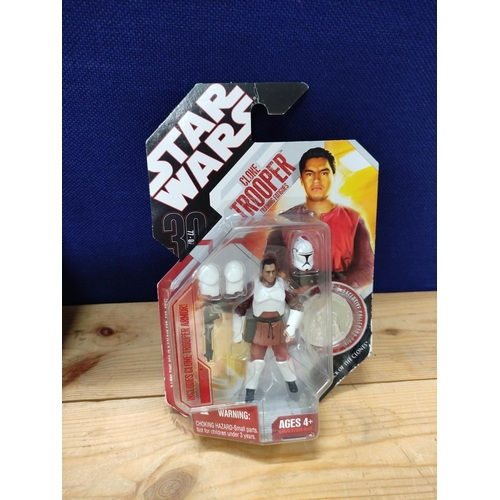 78 - Star Wars - Group of ten 77-07 sealed Hasbro figures comprising of Clone Trooper Training Fatigues 8... 