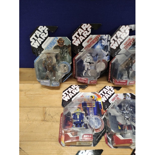 78A - Star Wars - Twelve sealed Hasbro 77-07 Star Wars action figures comprising of Concept R2-D2 and C-3P... 