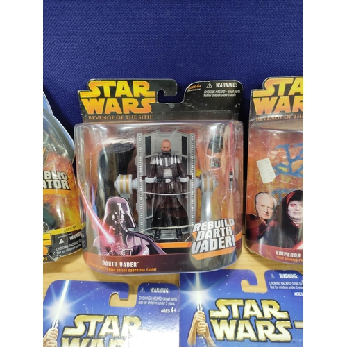 78B - Star Wars - Sealed and original figure group of Hasbro figures; including four 2005 Revenge Of The S... 