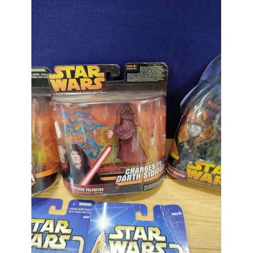 78B - Star Wars - Sealed and original figure group of Hasbro figures; including four 2005 Revenge Of The S... 