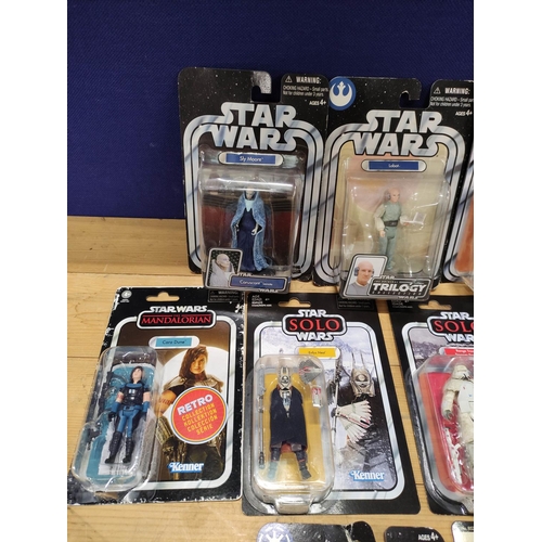 78F - Star Wars - Ten boxed Hasbro figures including three Soo series figures comprising of Enfys Nest E16... 