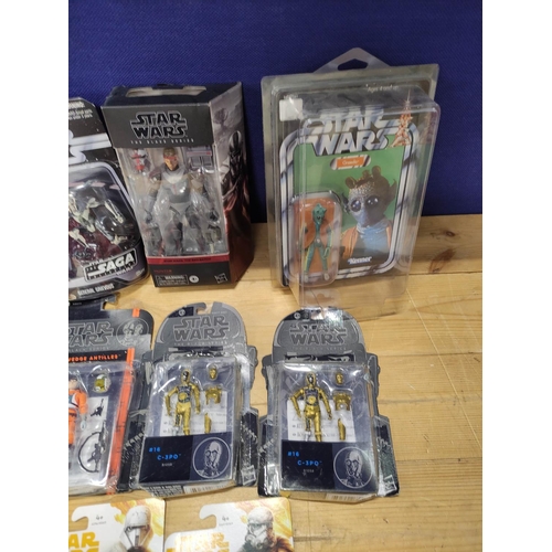 78G - Star Wars - Eleven boxed Hasbro figures including four Black Series figures comprising of Hunter F18... 