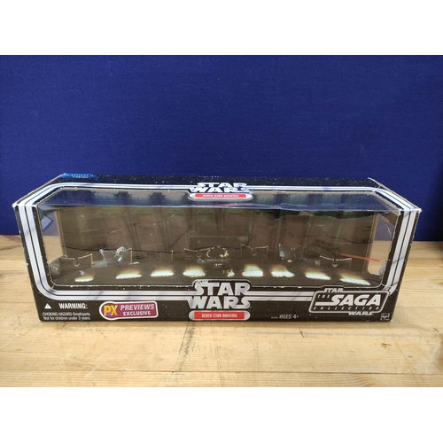 86 - Star Wars - Four Star Wars boxed figure groups comprising of Death Star Briefing Room 87268, Hoth Ic... 