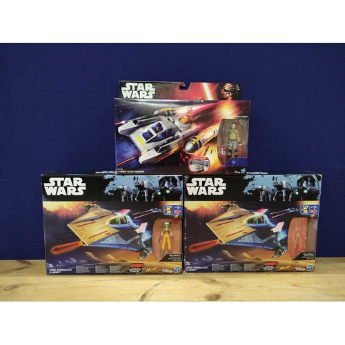 88 - Star Wars - Three boxed Star Wars Rebels Starfighters comprising of two Hera Syndalla's A-Wings, one... 