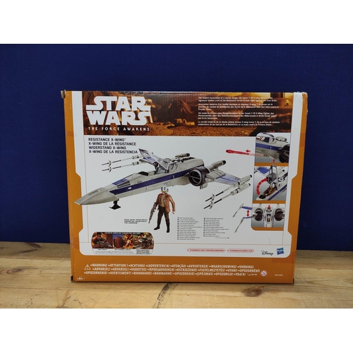 89 - Star Wars - Two 'The Force Awakens' Hasbro boxed Starfighters comprising of Resistance A-Wing B4006 ... 