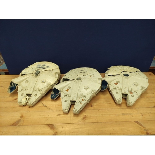 99 - Star Wars - Three Millennium Falcon models with removable panels (a/f).