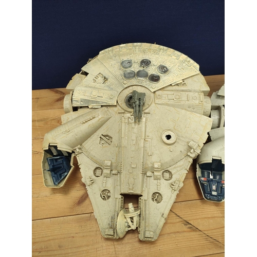 99 - Star Wars - Three Millennium Falcon models with removable panels (a/f).