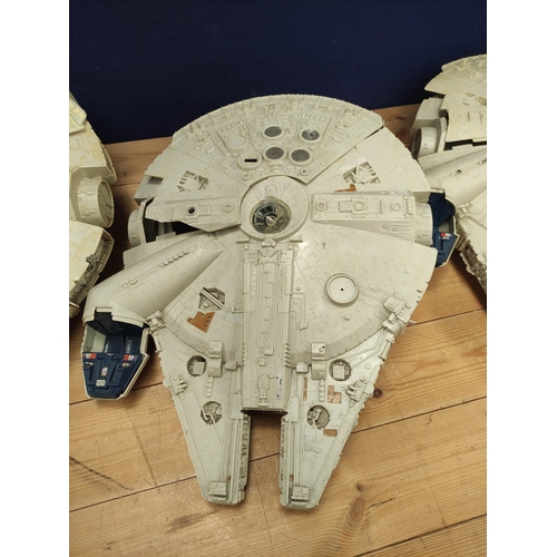 99 - Star Wars - Three Millennium Falcon models with removable panels (a/f).