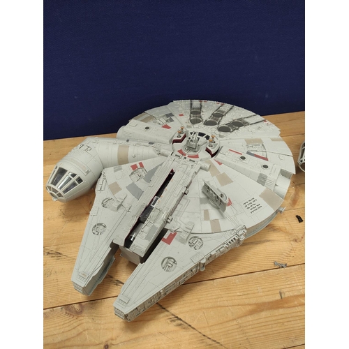 114 - Star Wars - Two contemporary Millennium Falcon models with removable panels.