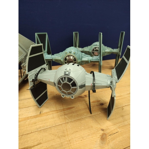 116 - Star Wars - Two 1995 Tonka Corp Imperial Tie - Fighters, a Tie Interceptor and a 2014 Hasbro First O... 